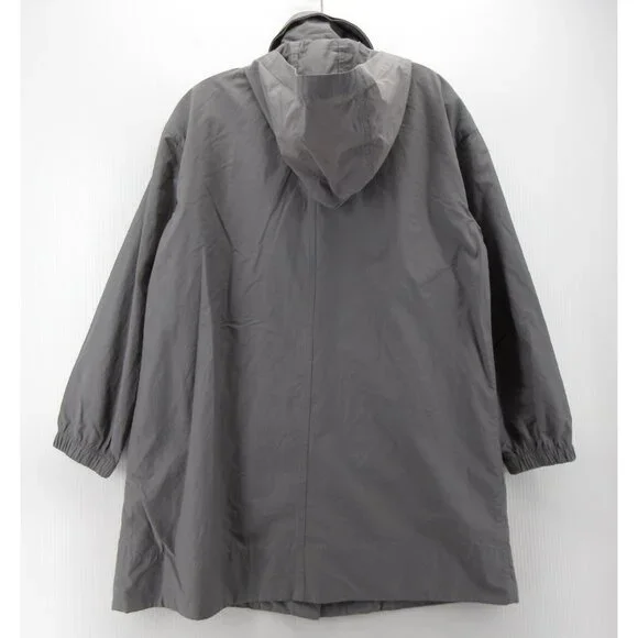 Eileen Fisher Jacket Small Petites Rain Coat Hoodie Organic Cotton - Picture 8 of 12